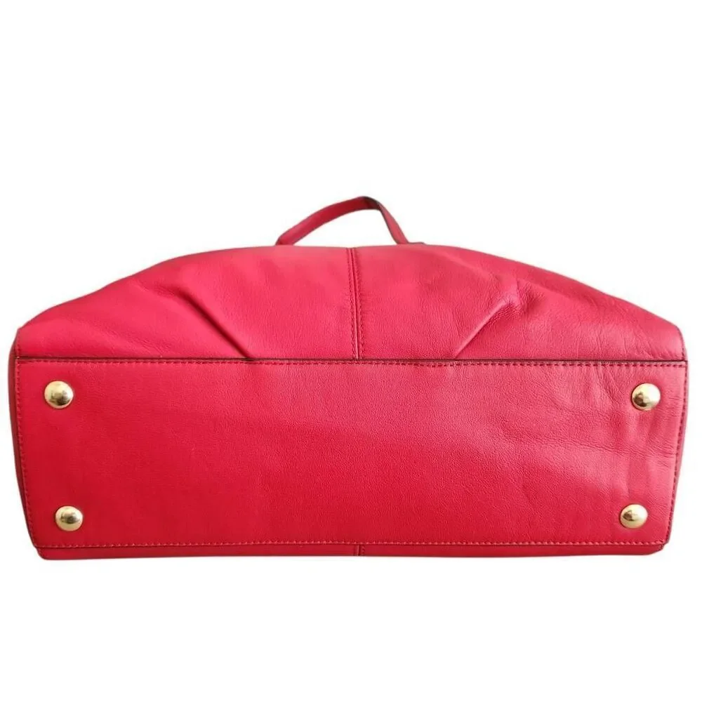 Coach Shoulder Bag‎ Taylor Red Leather Double  Handle Zipper Closure Tote
